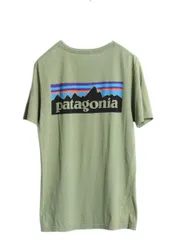 【お得なクーポン配布中!】 パタゴニア 両面 プリント 半袖 Tシャツ メンズ S 古着 19年製 アウトドア P6 バックプリント ボックスロゴ クルーネック 細身 カットソー