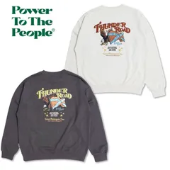 新品 メンズ 長袖 トレーナー スウェット トップス イーグル 鷲 刺繍 ロゴ POWER TO THE PEOPLE 裏毛 ゆったり オーバーサイズ ユニセックス レディース アイボリー チャコール