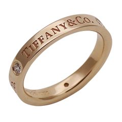 ティファニー TIFFANY&Co. リング レディース ブランド 指輪 750PG 3P ダイヤモンド T&CO. バンド ピンクゴールド 約10号 ジュエリー 磨き済み 【中古】