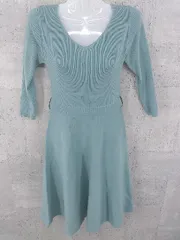 ◇ ◎ JUSGLITTY ジャスグリッティー ペチコート付き 長袖 ロング ニット ワンピース サイズ1 グリーン レディース  【1002800775392】のサムネイル