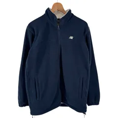 New Balance フリースジャケット ジップアップ L 紺 ニューバランス 古着 大きいサイズ