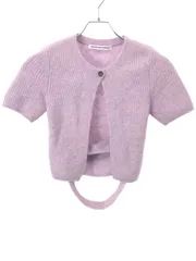 ALEXANDER WANG.T アレキサンダーワン. ティー ショートスリーブ ツインセットカーディガン 4KC3221022 パープル XSのサムネイル