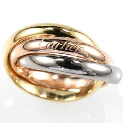 Cartier カルティエ トリニティリング 現行 MM スリーカラー 3連リング K18 SIZE:48 AU750 クラシック 指輪