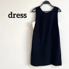 ワンピース　黒　ブラック　シンプル　無地　膝丈　ノーマル