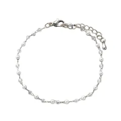 【シルバー × ワンサイズ】[Cream dot. クリームドット公式] ブレスレット レディース チェーン ステーション パール ビーズ 大人のサムネイル