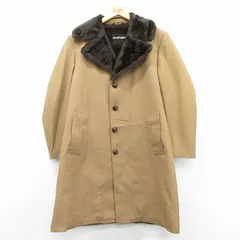 M/古着 長袖 コート メンズ ロング丈 濃ベージュ他 カーキ 内側ファー 25jan25 中古 アウター