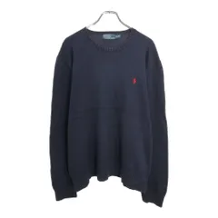Polo by Ralph Lauren ポロ ラルフローレン コットンニット セーター ネイビー(メンズ XL)中古 古着 U9120