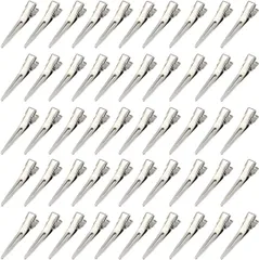 【特価セール】髪留め ヘアピン 美容業界 クリップ ワニクリップ 散髪 前髪 ステンレス ワニ口クリップ 前髪クリップ 50本セット プロ用 4.5cm ヘアクリップ ダッカール (シルバー)… BetterJonny