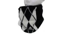 【美品】adidas(アディダス) ニットネックウォーマー 黒白総柄 レディース フリーサイズ ゴルフ用品 2509-0532 中古