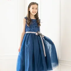 【ネイビー】ローズラメチュールキッズドレス TAK キッズ キャサリンコテージ