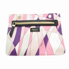 エミリオプッチ EMILIO PUCCI ポーチ インバッグ PVC ロゴ 総柄 ゴールド金具 マルチカラー /FFのサムネイル
