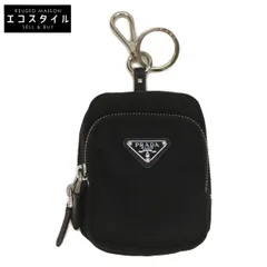 ほぼ未使用 PRADA プラダ 2TT071 ブラック リナイロン キーリングミニポーチ キーホルダー トライアングルロゴ
