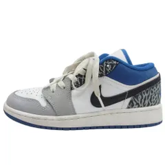 NIKE ナイキ DQ8390-100 GS Air Jordan 1 Low True Blue エアジョーダン1 ロー トゥルー ブルー ローカット スニーカー ホワイト系 グレー系 ブルー系 22.5cm【中古】