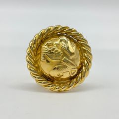 Ferragamo フェラガモ スカーフリング スカーフ留め ゴールド GP ラウンド シューズモチーフ パンプス サルヴァトーレフェラガモ 【中古】Bランク　5_244