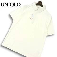 未使用★ UNIQLO ユニクロ 春夏 エアリズム 半袖 ボタンダウン ポロシャツ Sz.XL メンズ 白 大きいサイズ