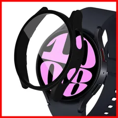 【特価商品】Galaxy Galaxy Samsung Watch Watch Samsung スマートウォッチ 全面保護 6 6 全面カバー 変色防止 傷防止 40mm 40mm 耐衝撃 一体化 用 硬質ポリPC素材 カバー 保護 強化ガラスフィルム (ブラ