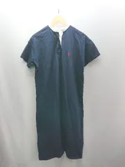 ◇ ⊂ U.S. POLO ASSN. ユーエスポロアッスン ブランド刺<!-利用不可文字-!>ロゴ 半袖 ロング丈 ワンピース サイズF ネイビ－ レディース E  【1502060003216】
