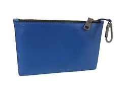 ■美品■ COACH コーチ F65207 レザー ポーチ マルチケース 小物入れ レディース メンズ ブルー系 DI9048