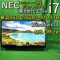 NEC LAVIE モニター一体型デスクトップパソコン PC-DA600MAB/第8世代Core i7 CPU/256GB SSD+1TB HDD/8GBメモリ/ Windows11/MS Office