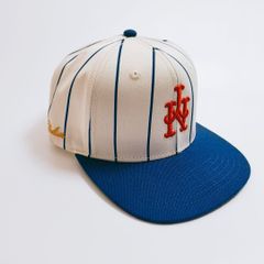 【新品未使用・日本未発売】UNIFORM STUDIOS キャップ 反転ロゴ ニューヨーク・メッツ ストライプ