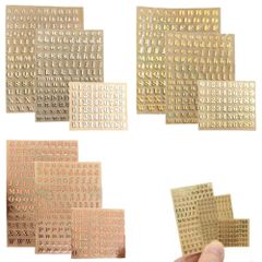 【在庫処分】YUHENGCT アルファベット シール 3mm 9枚 金属ステッカー 数字シール 防水 自粘着 DIY手作り 電話装飾 手帳 スケジュール（ゴールド+シルバー+ローズゴールド）