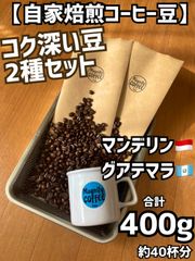 【送料無料】自家焙煎コーヒー豆　コク深い珈琲豆2種セット　400g/約40杯分