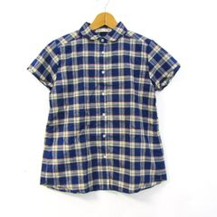 ドゥ・セー 半袖シャツ チェック柄 トップス レディース ﾌﾘｰサイズ ブルー系 deux C porte moi a jamais 【中古】