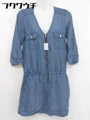 ◇ LAUTREAMONT ロートレアモン 七分袖 ミニ ワンピース サイズ2 ブルー レディース  【中古】 【1107120010496】