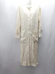 ◇ ⊇ Whim Gozette ハイネック ウエストリボン付き 長袖 ロング丈 ワンピース サイズF アイボリー系 レディース E  【1502180077685】のサムネイル