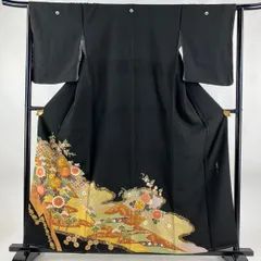 人間国宝松井青々色留袖刺繍扇菊唐花松流水着物034a d