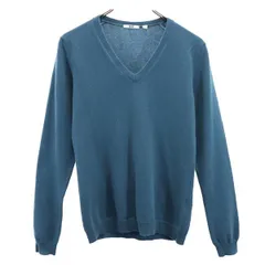 ユニクロ カシミヤ100％ 長袖 Vネック セーター L ブルー系 UNIQLO ニット レディース