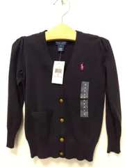 M2　ラルフローレン　女児　未使用　綿カーディガン　おすすめ　春物　夏物　プレゼントにも　ネイビーカラー