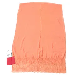 未使用品★正規品 VALENTINO ヴァレンティノ レース使い カシミヤ混 大判ストール／ショール オレンジ レディース イタリア製 箱・タグ付のサムネイル