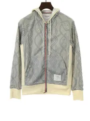 THOM BROWNE トム ブラウン 14SS トリコロールジップマリングラフィックパーカー グレー サイズ：2のサムネイル