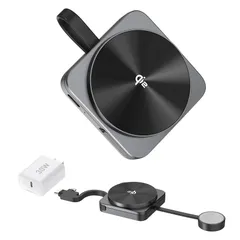 新品 Qi2認証15W 4 in 1 マグセーフ充電器 ワイヤレス充電器 マグネット アイフォーン17/16/15/14/13/12シリーズ アップルウォッチ、エアポッズプロ 4/3/2対応 30W USB-Cアダプター＆1m充電ケーブル付き 出張/旅行用 携