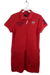 【美品】23区 GOLF(23区ゴルフ) ポロシャツワンピース 赤 レディース M~L ゴルフ用品 2406-0359 中古