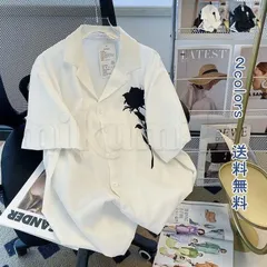 送料無料　シャツ 半袖シャツ メンズ カジュアルシャツ 半袖 ひんやり 薔薇 ローズ柄 柄シャツ メンズ トップス 快適 軽量 速乾性 ゆったり 夏服 大きめ 羽織り