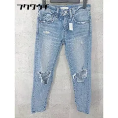 ◇ MOUSSY マウジー ダメージ加工 クラッシュ ジーンズ デニム パンツ サイズ23 インディゴ レディース 【中古】 【1101040103481】