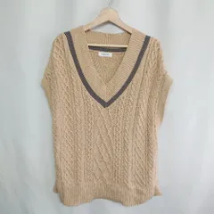 ■ ⊇ Sonny Label URBAN RESEARCH ニットベスト サイズF ベージュ グレー レディース E  【1409100060041】