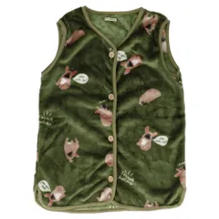 ☆ 5A.フレンチブルドッグGR ☆ フランネルKIDSスリーパー スリーパー キッズ ベスト 着る毛布 パジャマ ルームウェア 前開き 半そで ボタン 寒さ対策 防寒対策 軽量 寝冷え防止 男の子 女の子 もこもこ 暖かい 部屋着 子ども 子供