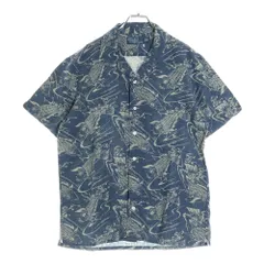 POLO RALPH LAUREN (ポロラルフローレン) 90S 鯉柄 コットン リネン オープンカラー 開襟 半袖シャツ ネイビー 19697
