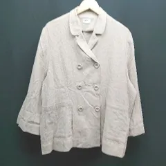 ◇ merlot ikyu テーラード コットン100％ ダブルボタン 羽織もの 長袖 ジャケット サイズFREE ベージュ レディース E  【1309250025412】のサムネイル