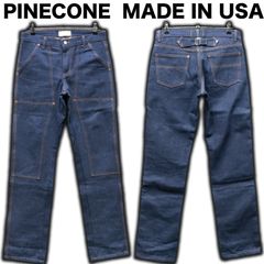 USA製 PINECONE ダブルニーデニム W32/約86cm ダブルフロント パインコーン ピネコーン コーンミルズ コーンデニム ワークパンツ ノンウォッシュ リジッド