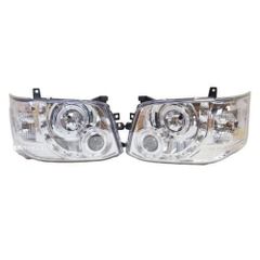200系 ハイエース 3型 前期 イカリング付 LED クリスタル ヘッドライト ハロゲン車用