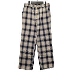 give C チェック柄 パジャマ パンツ イージーパンツ ホワイト×ブルー サイズL 正規品 / B6814
