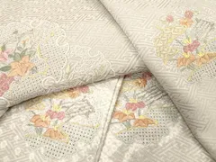 ♦︎きもの結♦︎汕頭刺繍 訪問着 総刺繍 正倉院花文 暈し染 未使用品 正絹♦︎12 ♦︎きもの結♦︎汕頭刺繍 訪問着 総刺繍 正倉院花文 暈
