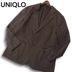 23AW★ UNIQLO ユニクロ 秋冬★ 千鳥格子 コンフォート ジャージー 2B テーラード ジャケット Sz.XXL メンズ 大きいサイズ