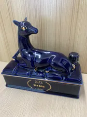 未開封 X.O HINE COGNAC 陶器 鹿ボトル リモージュ ブルー 未開封 X.O HINE COGNAC 陶器 鹿ボトル リモージュ ブルー