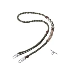 エレコム スマホストラップ 編みロープタイプ ショルダー 首掛け 長さ調整可 ストラップホルダーシート付 iPhone/Android対応 落下防止 カーキ P-STSDH1KNKH 【５営業日以内発送】 【定形外郵便にて発送】