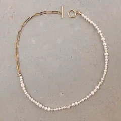 マンテル ネックレス パール メンズ ステンレス アレルギー 太め チェーン